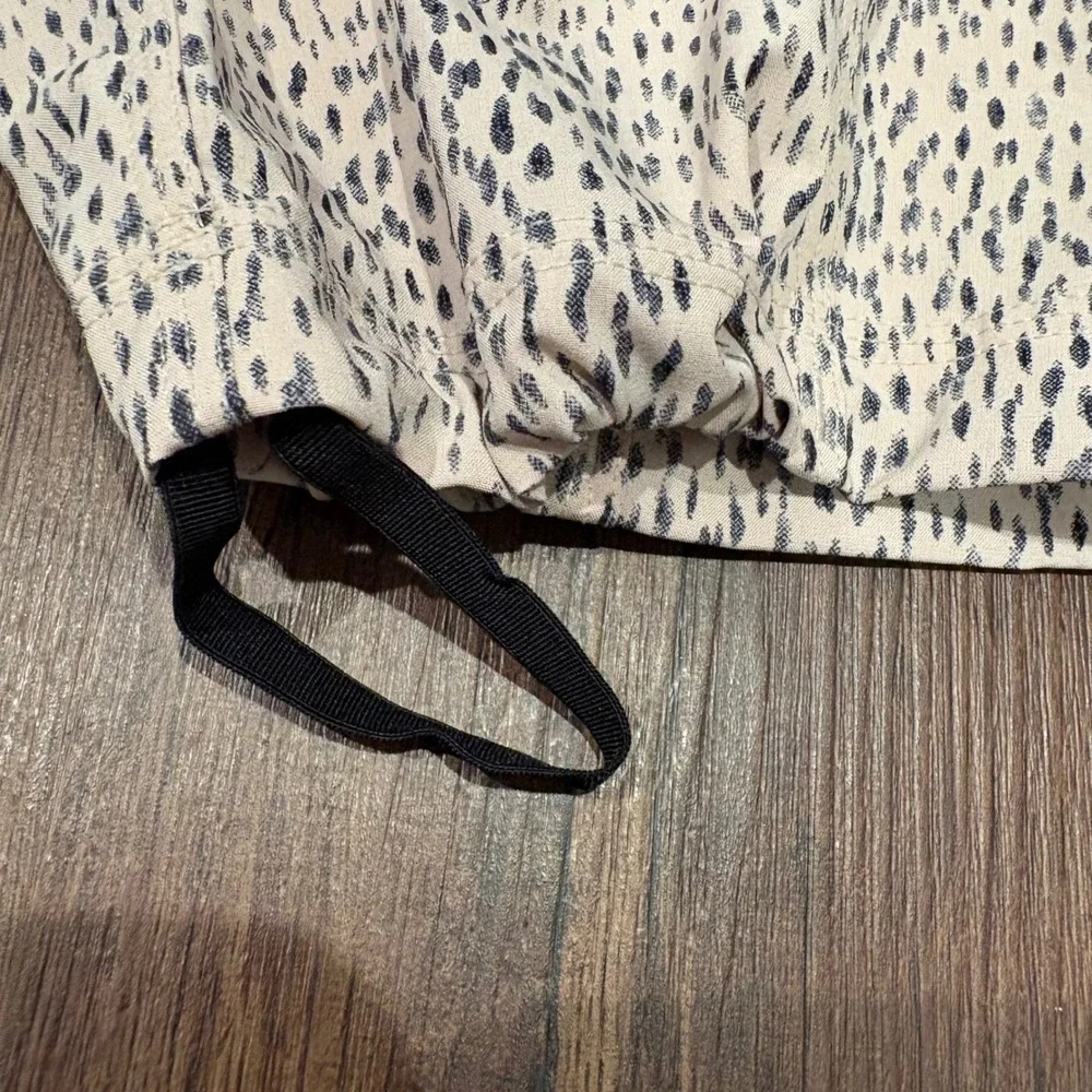 Lululemon Step Lively Crop Pants Dottie Dash Grain Black Drawstring Hem Size 6